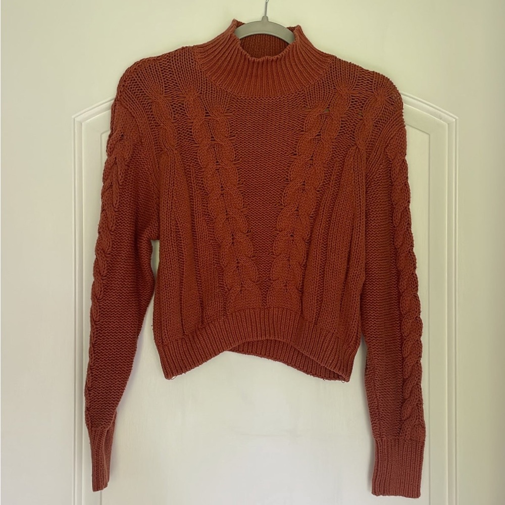 Aéropostale mock turtleneck sweater burnt orange